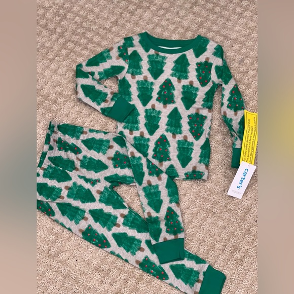 New Carters Christmas Tree Print Pajamas - Picture 3 of 12